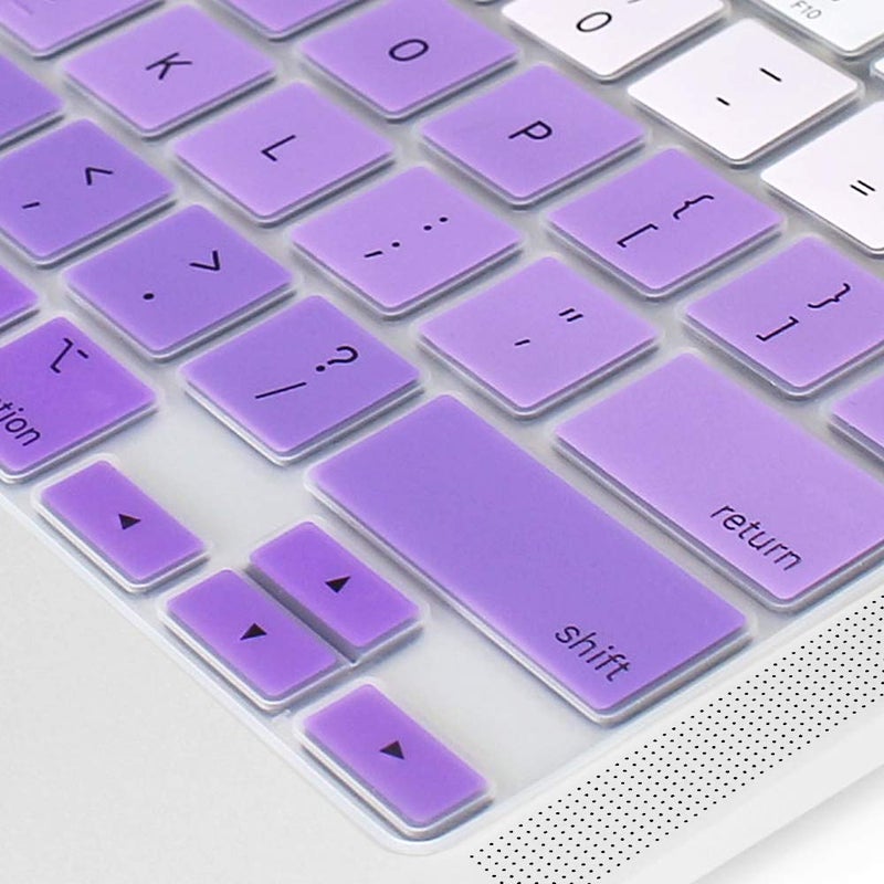 ProElife Ultra Thin Silicone Keyboard Cover Skin for MacBook Air 13 Inch 2021 2020 with Touch ID (MODLE A2179 and A2337 Apple M1 Chip, US Layout) Keyboard Accessories Protector (Ombre Purple) - Image 5